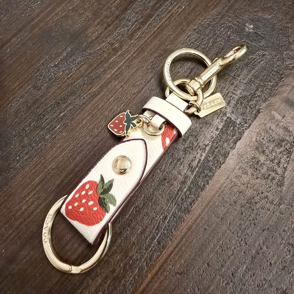 Coach Snap Bag Charm/Keychain Strawberry